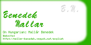 benedek mallar business card