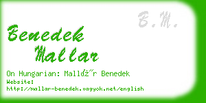 benedek mallar business card